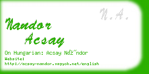 nandor acsay business card